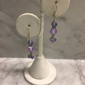 Purple Swarovski Crystal Earrings